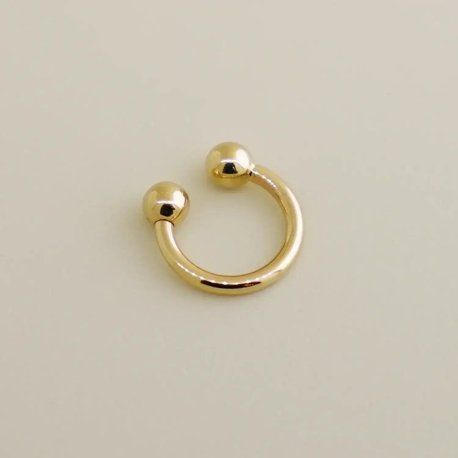 14K Solid Gold Plain Horseshoe Hoop – Anygolds