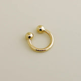14K Solid Gold Plain Horseshoe Hoop – Anygolds