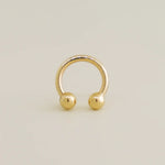 14K Solid Gold Plain Horseshoe Hoop – Anygolds