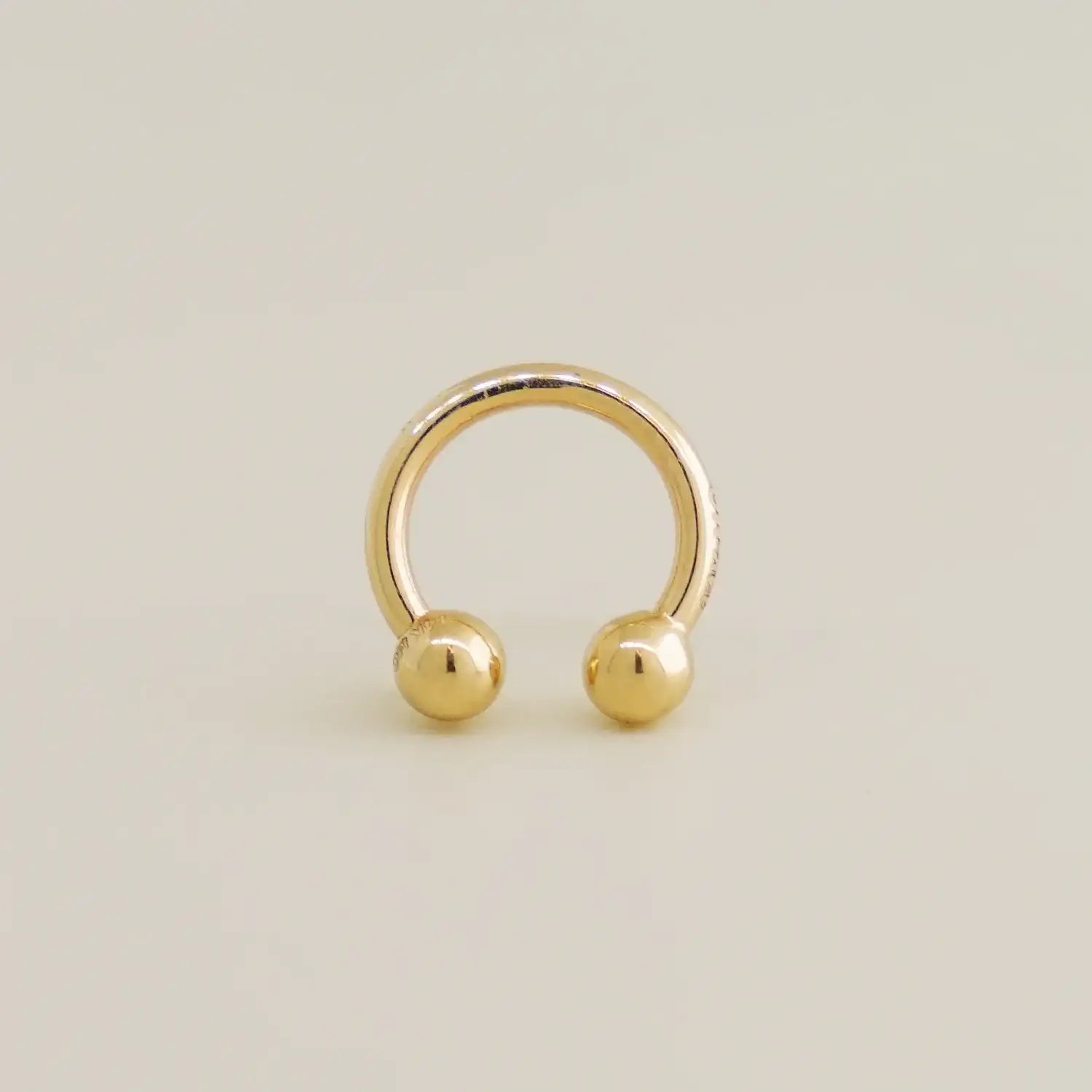 14K Solid Gold Plain Horseshoe Hoop – Anygolds