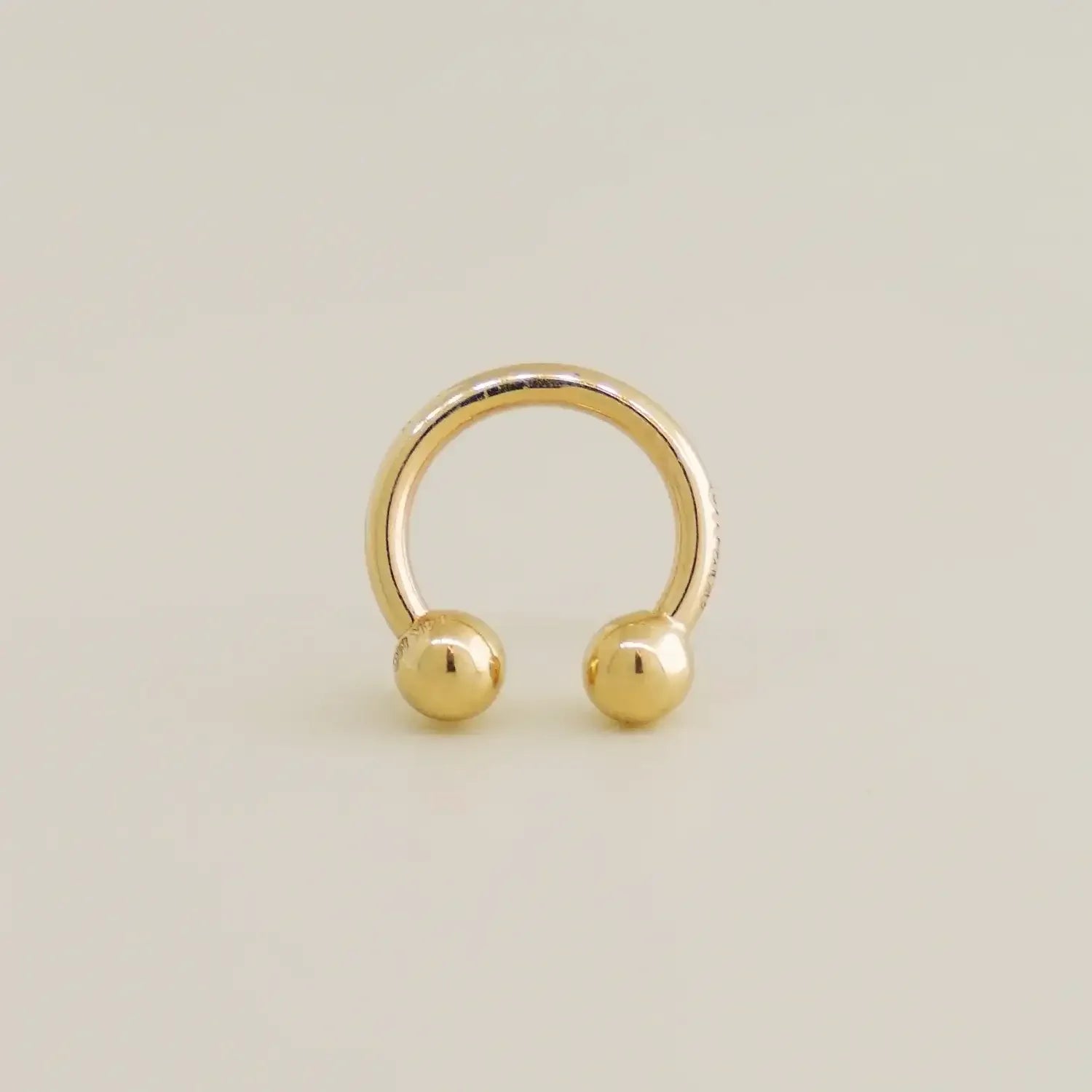 14K Solid Gold Plain Horseshoe Hoop – Anygolds