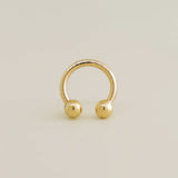 14K Solid Gold Plain Horseshoe Hoop – Anygolds