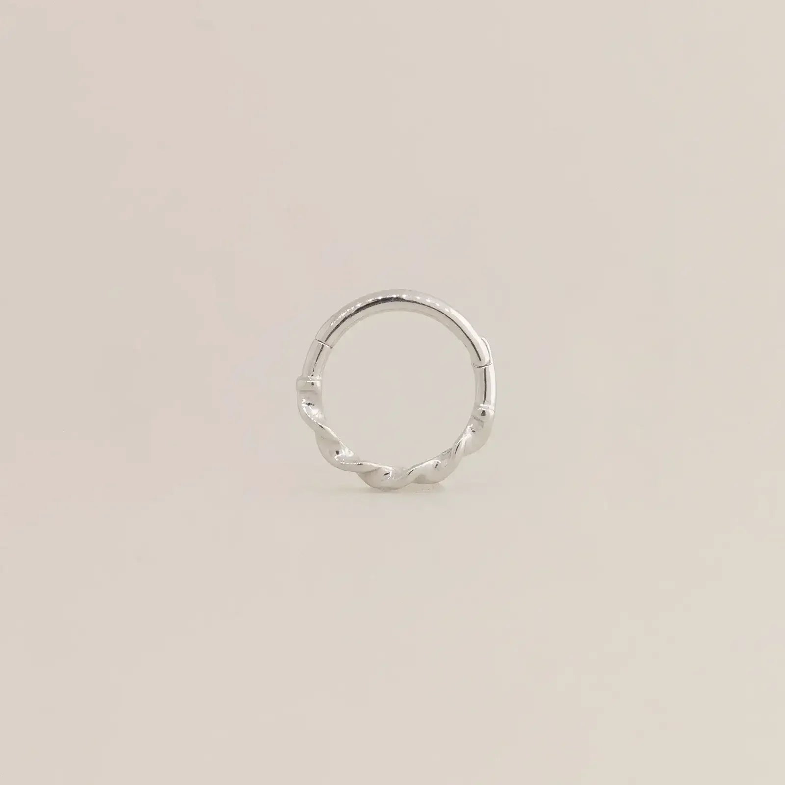 14K Solid Gold Twisted Clicker Hoop – Anygolds
