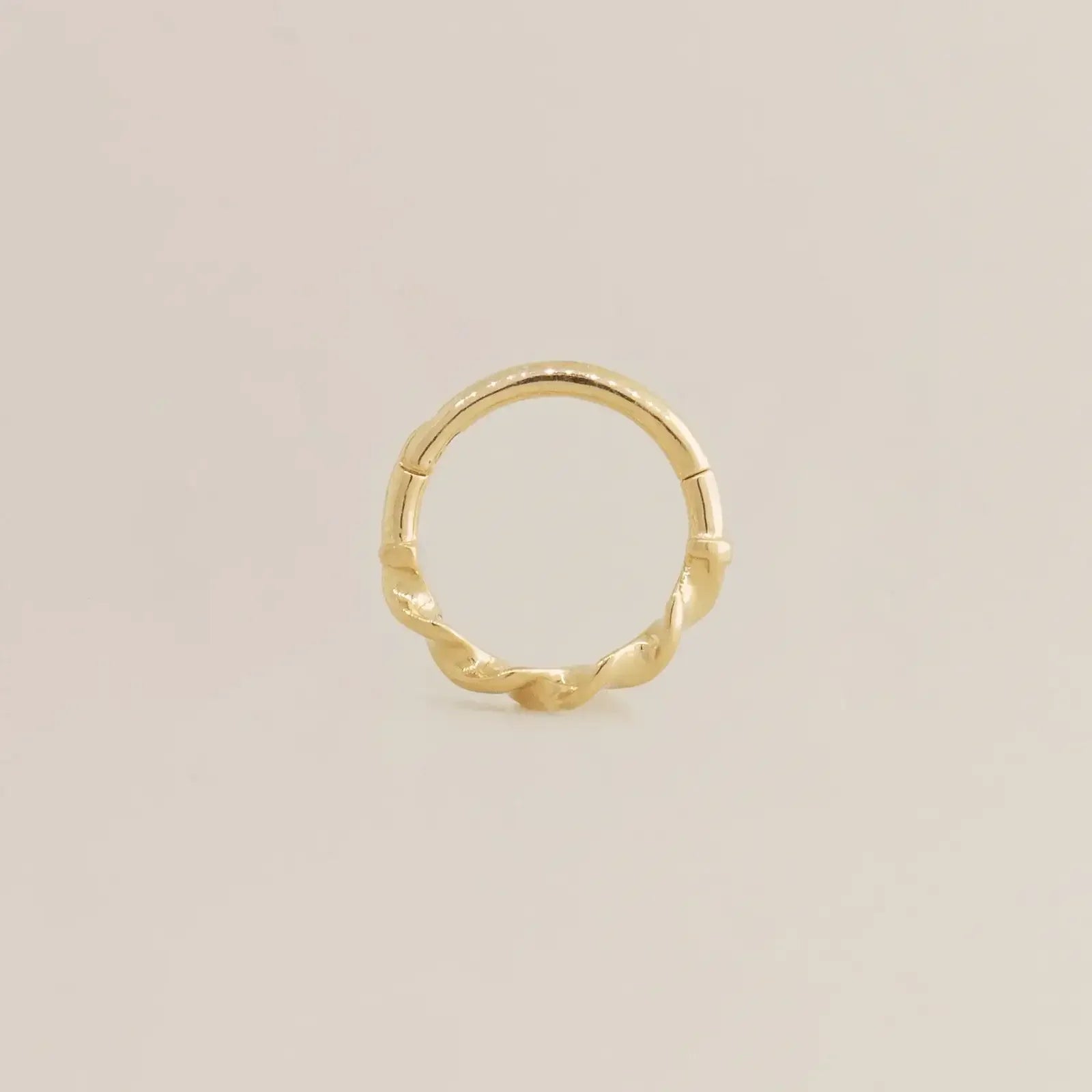 14K Solid Gold Twisted Clicker Hoop – Anygolds