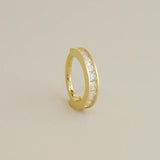 14K Solid Gold Princess-Cut CZ Hoop – Anygolds