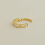 14K Solid Gold Princess-Cut CZ Hoop – Anygolds
