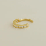 14K Solid Gold Princess-Cut CZ Hoop – Anygolds