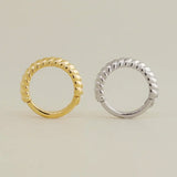 14K Solid Gold Bold Twisted Rope Clicker Hoop – Anygolds