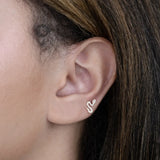 14K Solid Gold Eternity CZ Snake Stud – Anygolds