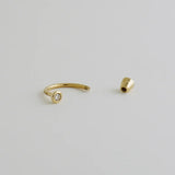 14K Solid Gold Bezel Diamond Horseshoe Hoop – Anygolds