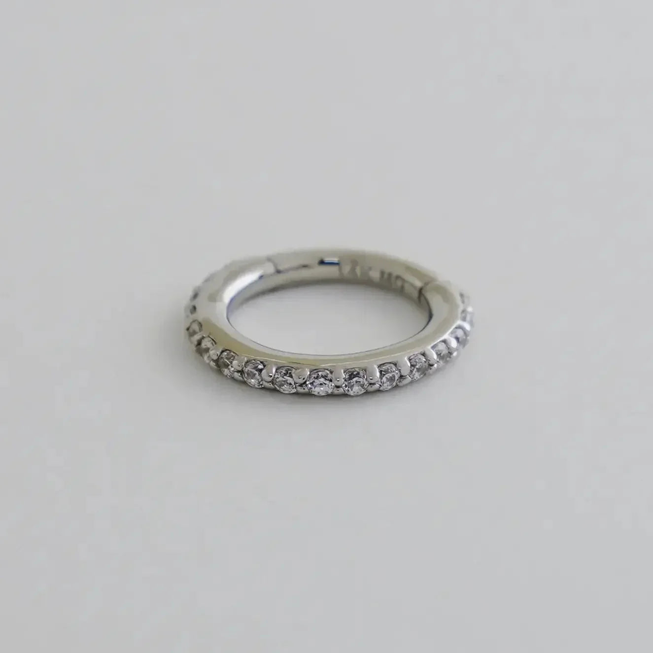14K Solid Gold Eternal CZ Clicker Hoop – Anygolds
