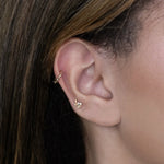 14K Solid Gold Diamond Olive Leaf Stud – Anygolds