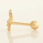 14K Solid Gold Diamond Olive Leaf Stud – Anygolds