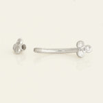14K Solid Gold Diamond Trinity Floral Curved Barbell – Anygolds