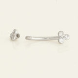 14K Solid Gold Diamond Trinity Floral Curved Barbell – Anygolds