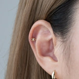 14K Solid Gold Beaded Diamond Evil Eye Stud – Anygolds