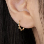 14K Solid Gold Mixed Spike Hoop – Anygolds