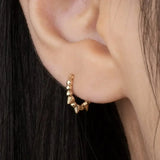 14K Solid Gold Mixed Spike Hoop – Anygolds