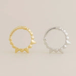 14K Solid Gold Mixed Spike Hoop – Anygolds