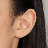 14K Solid Gold Teardrop Stone Stud – Anygolds