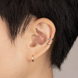 14K Solid Gold Diamond-Cut Gold Ear Cuff – Anygolds