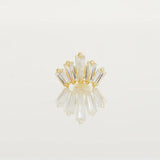 14K Solid Gold CZ Crown Stud – Anygolds