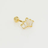 14K Solid Gold CZ Crown Stud – Anygolds