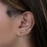 14K Solid Gold CZ Crown Stud – Anygolds