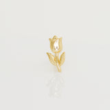 14K Solid Gold Tulip Flower Stud Piercing Earring - Anygolds
