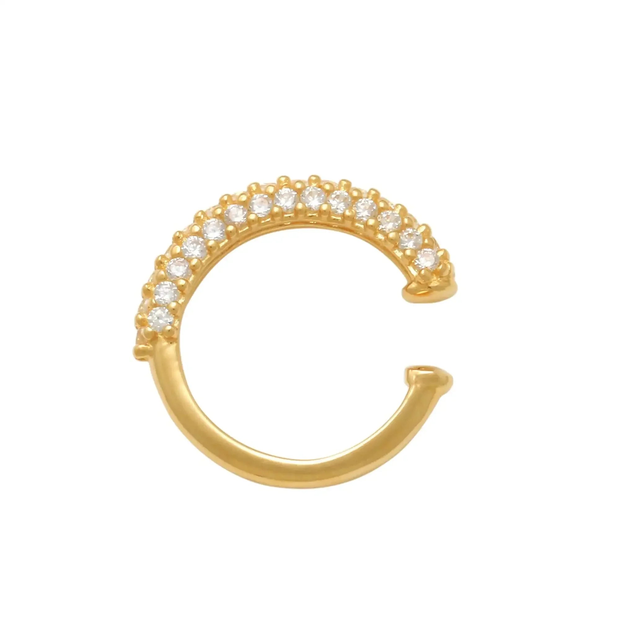 14K Solid Gold CZ Dazzling Ear Cuff – Anygolds