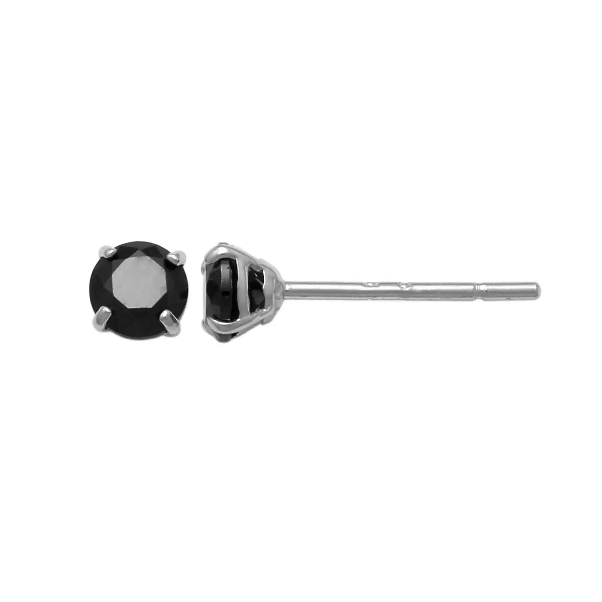 14K Solid Gold Black CZ Stud Earrings – Anygolds