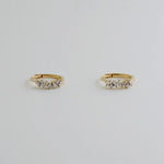 14K Solid Gold Baguette-Cut Diamond Hoop Earrings – Anygolds
