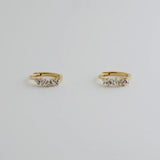 14K Solid Gold Baguette-Cut Diamond Hoop Earrings – Anygolds