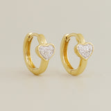 Diamond Heart Hoop Earrings- anygolds