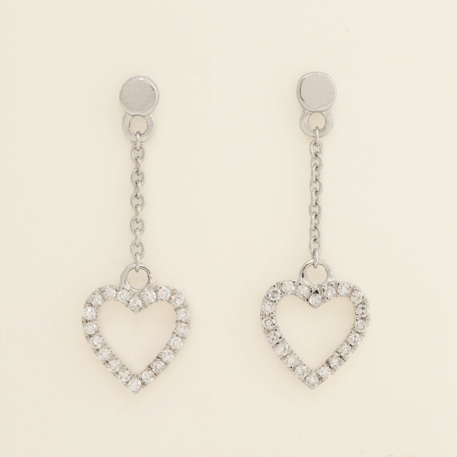 Order 0.14ctw Diamond Heart Drop Earrings