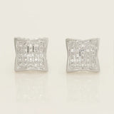14K Solid Gold Diamond Square Stud Earrings – Anygolds