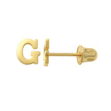 14K Solid Gold Initial Letter Stud Earrings – Anygolds