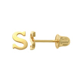 14K Solid Gold Initial Letter Stud Earrings – Anygolds