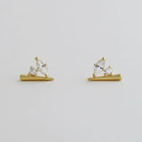 14K Solid Gold Marquise Cluster Stud Earrings – Anygolds