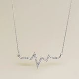 14K Solid Gold Diamond Heart Beat Necklace – Anygolds