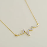 14K Solid Gold Diamond Heart Beat Necklace – Anygolds