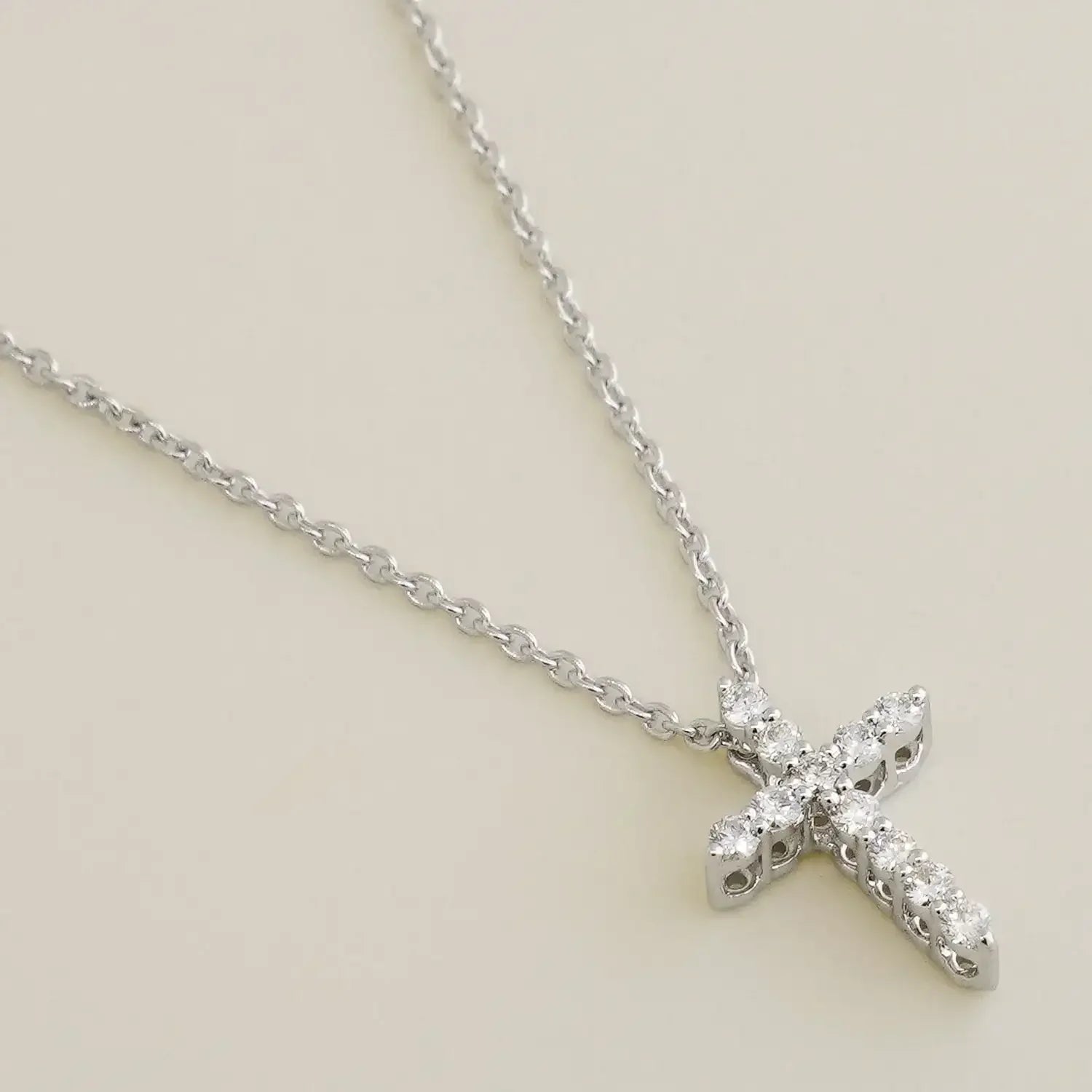 14K Solid Gold Diamond Cross Necklace – Anygolds