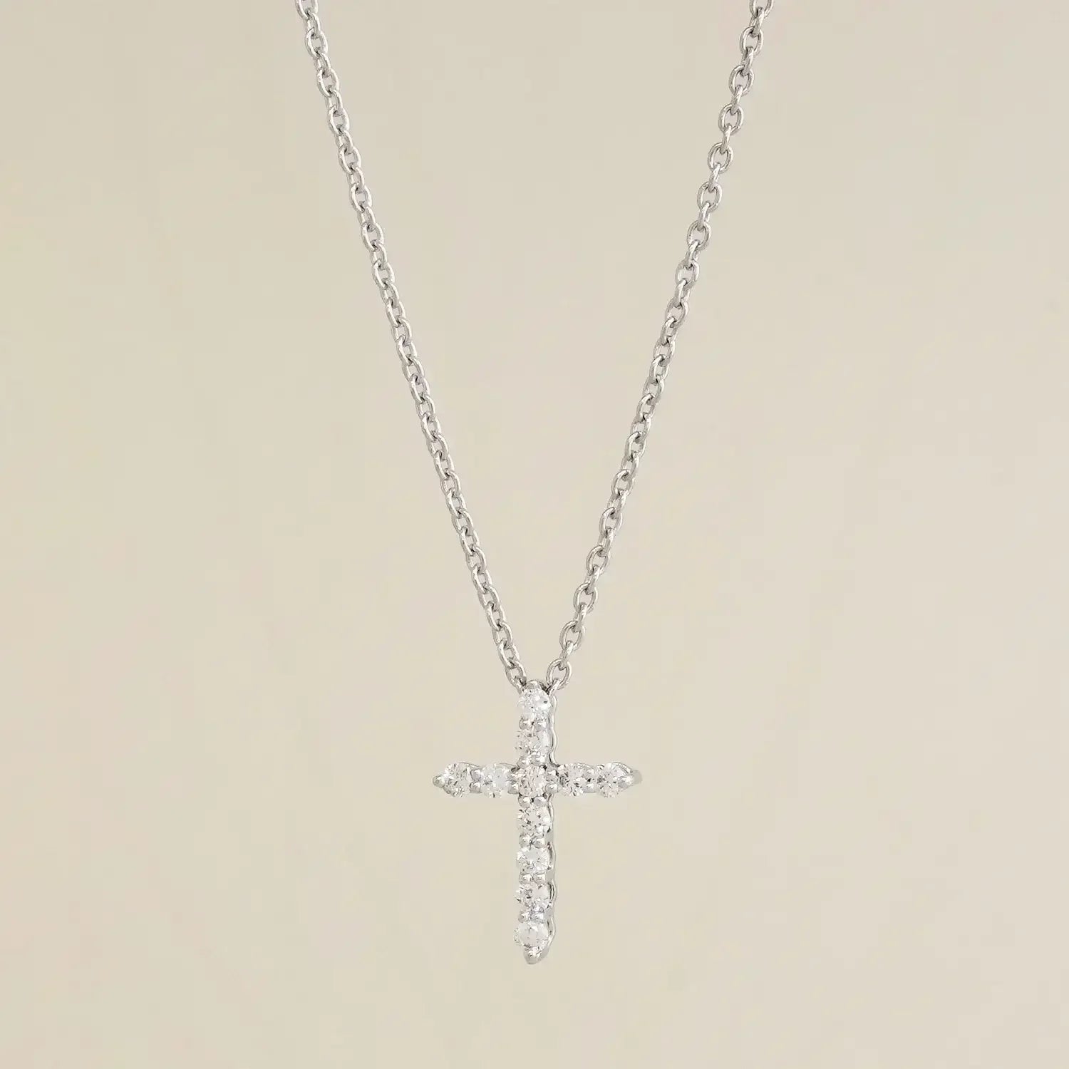 14K Solid Gold Diamond Cross Necklace – Anygolds