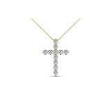 14K Solid Gold Diamond Cross Necklace – Anygolds