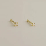 14K Solid Gold Diamond Nose Bone Stud – Anygolds