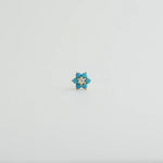 14K Solid Gold Turquoise Flower Nose Bone Stud – Anygolds
