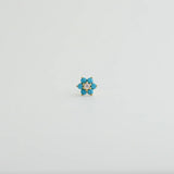 14K Solid Gold Turquoise Flower Nose Bone Stud – Anygolds