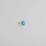 14K Solid Gold Turquoise Flower Nose Bone Stud – Anygolds
