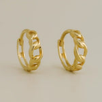 14K Solid Gold Rope Chain Huggie Hoop Earrings (Singe, Pair) – Anygolds