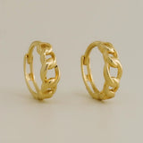 14K Solid Gold Rope Chain Huggie Hoop Earrings (Singe, Pair) – Anygolds